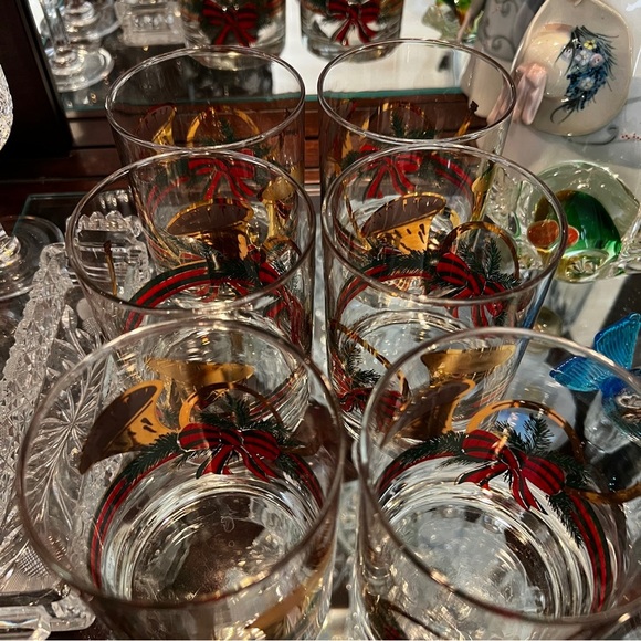 Culver 22K Gold Mid-Century Yule Horn Double Old Fashion Glasses (Set of 6) - Picture 16 of 17